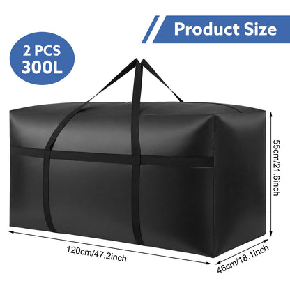 2 Pack 300L Oversize Moving Bags, Storage Bags, Moving Box with Zip, Blue