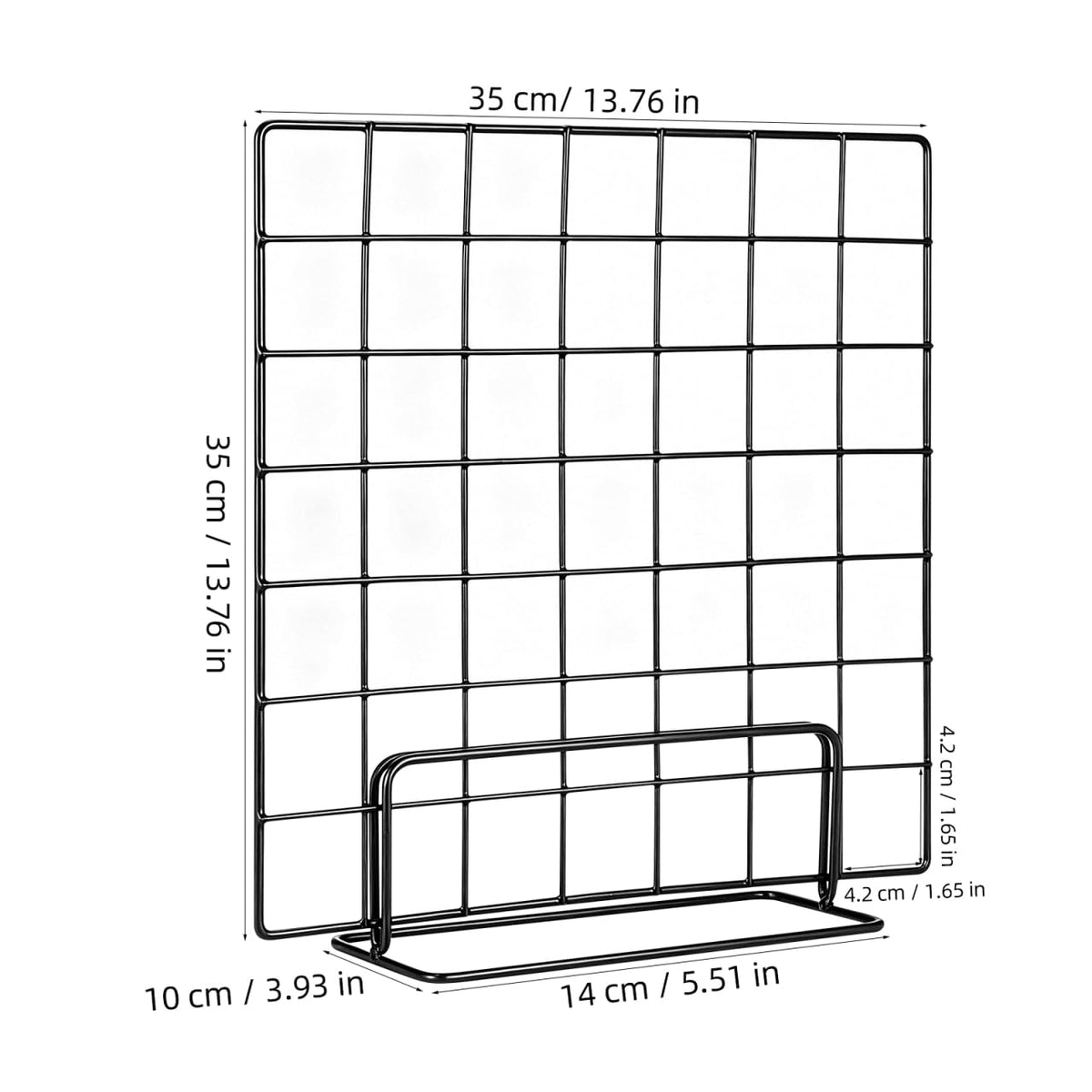 MUCKLILY 35 cm Black Wire Grid Display Stand with Base
