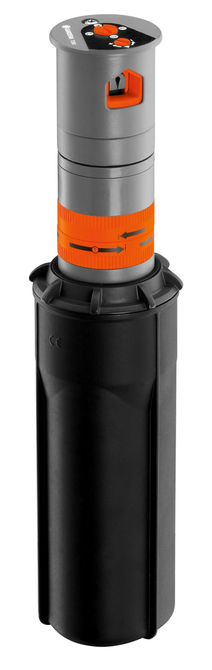 Gardena Sprinklersystem Turbo-driven Pop-up Sprinkler T 380: Watering system for large lawn areas of up to 380 m?, with adjustable range (6-11 m) and