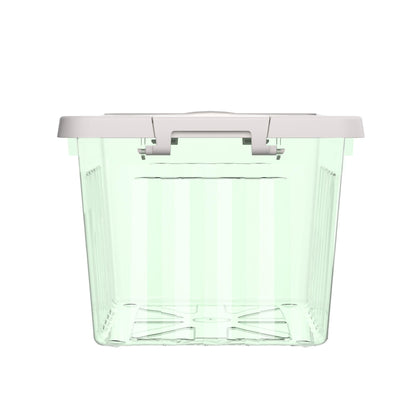 Cetomo 15L*6 Storage Boxes with Lids, Plastic Storage Box with Secure Side Latches, PP Nestable and Stackable Clear Organizer for Home, Office