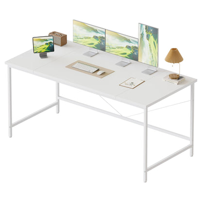 Mericonia Basic Computer Desk, 3 pieces Desktop, 140x50cm, White