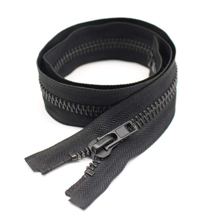 YaHoGa 45 cm #10 Zip Metal Separable for Coats Jackets (Black)