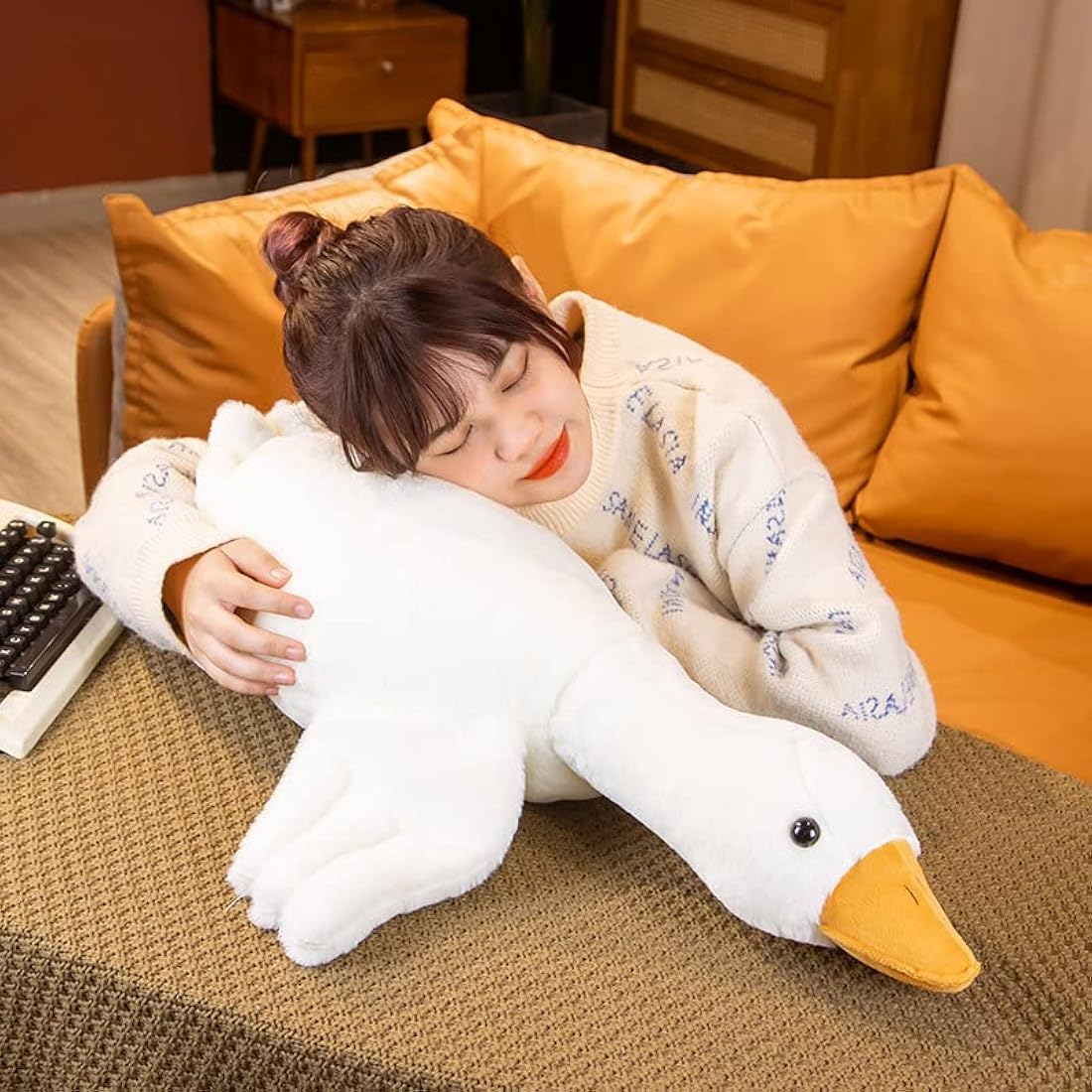 50-160CM Huge Goose Plush Toys Big Duck Doll Soft Stuffed Animal Sleeping Pillow Cushion for Kids and Girls