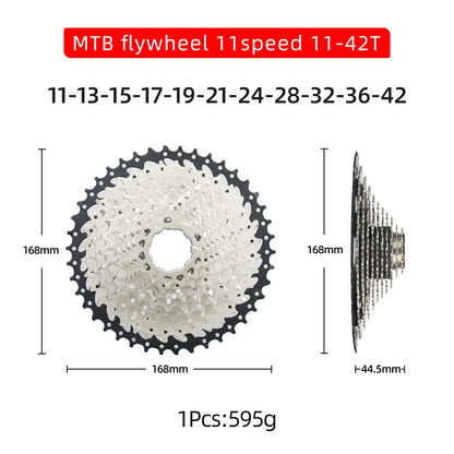CYSKY 11 Speed Cassette 11-42T Cassette Fit for Mountain Bike, Road Bicycle, MTB, BMX (Light Weight) (11-42T)