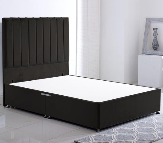 ComfoRest - Stately 5FT Stripe King Size Bed Frame, NO DRAWER - Bed Base Only - NO Mattress Included - Elegant 54" Headboard - Ideal Centre-piece for