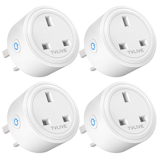 Smart Plug, 4 Pack Smart Plugs that Work with Alexa (Echo, Echo Dot), Google Home, Energy Monitoring, Remote Control, Timer & Schedule Function, smart