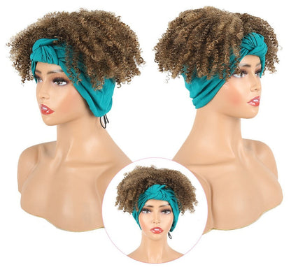 Fluffy short curly hair scarf