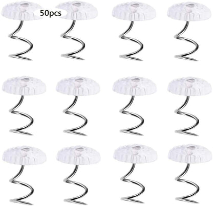 Twist pins 50 Pieces Clear Heads Twist Pins Plastic Head Upholstery Pin for Slipcovers and Bedskirts