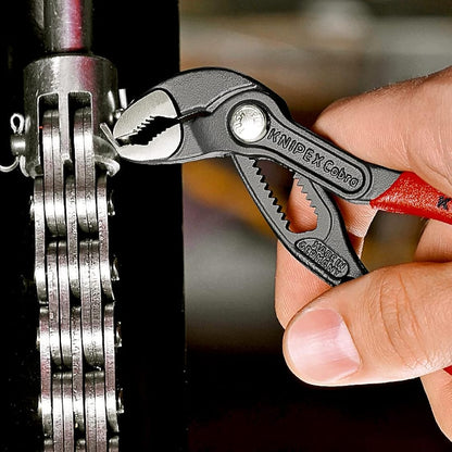 KNIPEX Cobra Set Water Pump Pliers Set, 5 Parts, 125 to 300 mm, Self-Locking Effect, in High-Quality Roll-Up Bag, Tool Set, Pipe Wrench, 00 19 55 S5