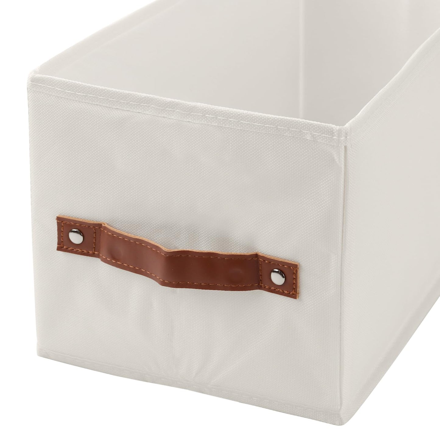 FUNSUEI Fabric Storage Bins 4-Pack, Narrow Shelving Baskets with Handles, Small Space Organizers for Home & Office
