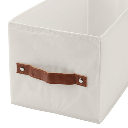 FUNSUEI Fabric Storage Bins 4-Pack, Narrow Shelving Baskets with Handles, Small Space Organizers for Home & Office