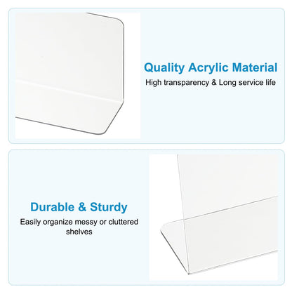 PATIKIL 6 Pack Shelf Dividers for Closet Organization, 350 x 40 x 120mm Acrylic Closets Separator Kitchen Cabinet Shelves Under Bed Blocker for