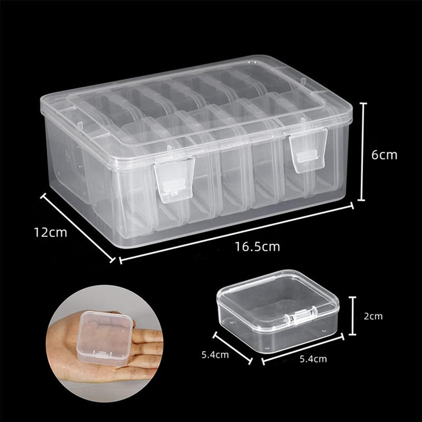 Small Clear Box Bead Storage Plastic Containers with Lid 14 Pcs Compartments Boxes for Art Craft Beads Mini Seeds Jewellery Screw Button Small Items
