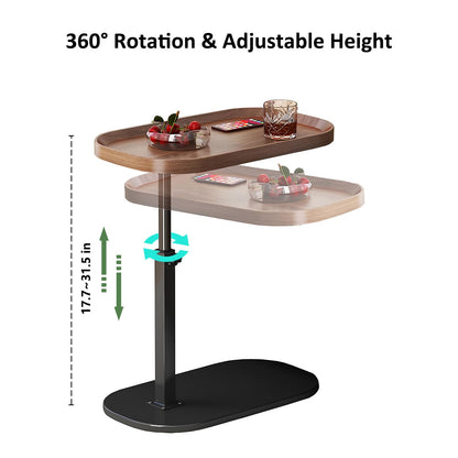 AYES Lifting Side Table 360° Swivel C Shaped End Table - TV Tray Table Narrow Concave Laptop Desk for Living Room Bedroom Bedside Nursing Sofa