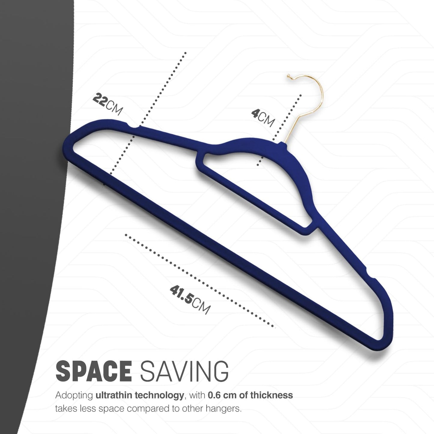 KEPLIN Velvet Hangers 20 Pack (41.5cm) - Non-Slip Clothes Coat hangers with Tie Bar and 360 Degree Hook for Home Storage Durable