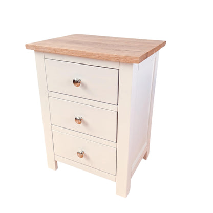 Kemtpase Storage 3 Drawers Nightstands White Oak Wood Bedside Tables For Bedroom Living Room Modern Bed Side Cabinet Furniture 16.54x12.6x22.05 Inches