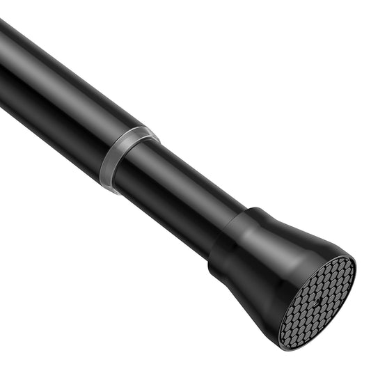 fvonzn Tension Rods for Windows 28 to 48 Inch - Black Tension Curtain Rod | Small Shower Curtain Rod, No Drill, Non Slip, Adjustable Curtain Rod