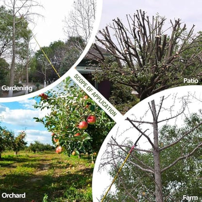 SUNORCHID Telescopic Tree Pruner - 14 Foot Pole Saw, Extendable Long Reach Tree Pruning Saw for Pruning and Trimming Branches and Leaves