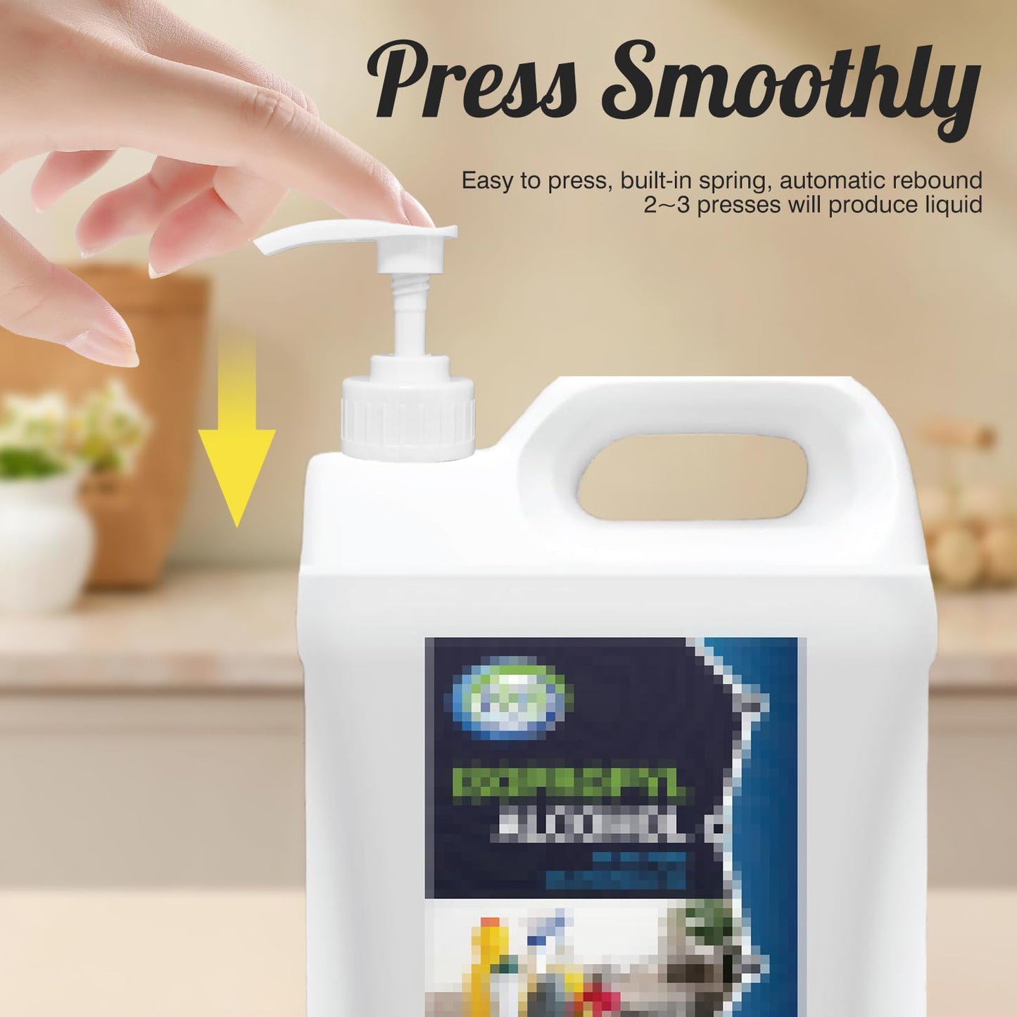 2 Pcs 5L Bottle Pump Dispenser for Isopropyl Alcohol Pump for 5ltr Container Cleaning With Tube 4ml Dose Ideal for Shampoo, Alcohol, Oils, Perfumes