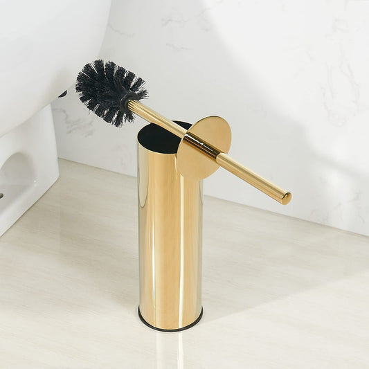 BGL 304 Stainless Steel Long Bucket Stand Round Toilet Brush Holder (gold)