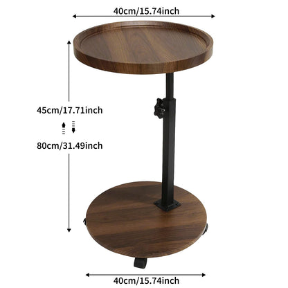 Kiss Me Living Room Side Table, Round End Table, Adjustable Coffee Table