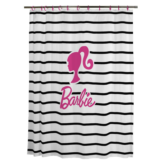 Franco Barbie Glam 13 Piece Shower Curtain and Ring Set, (100% Officially Licensed Product)