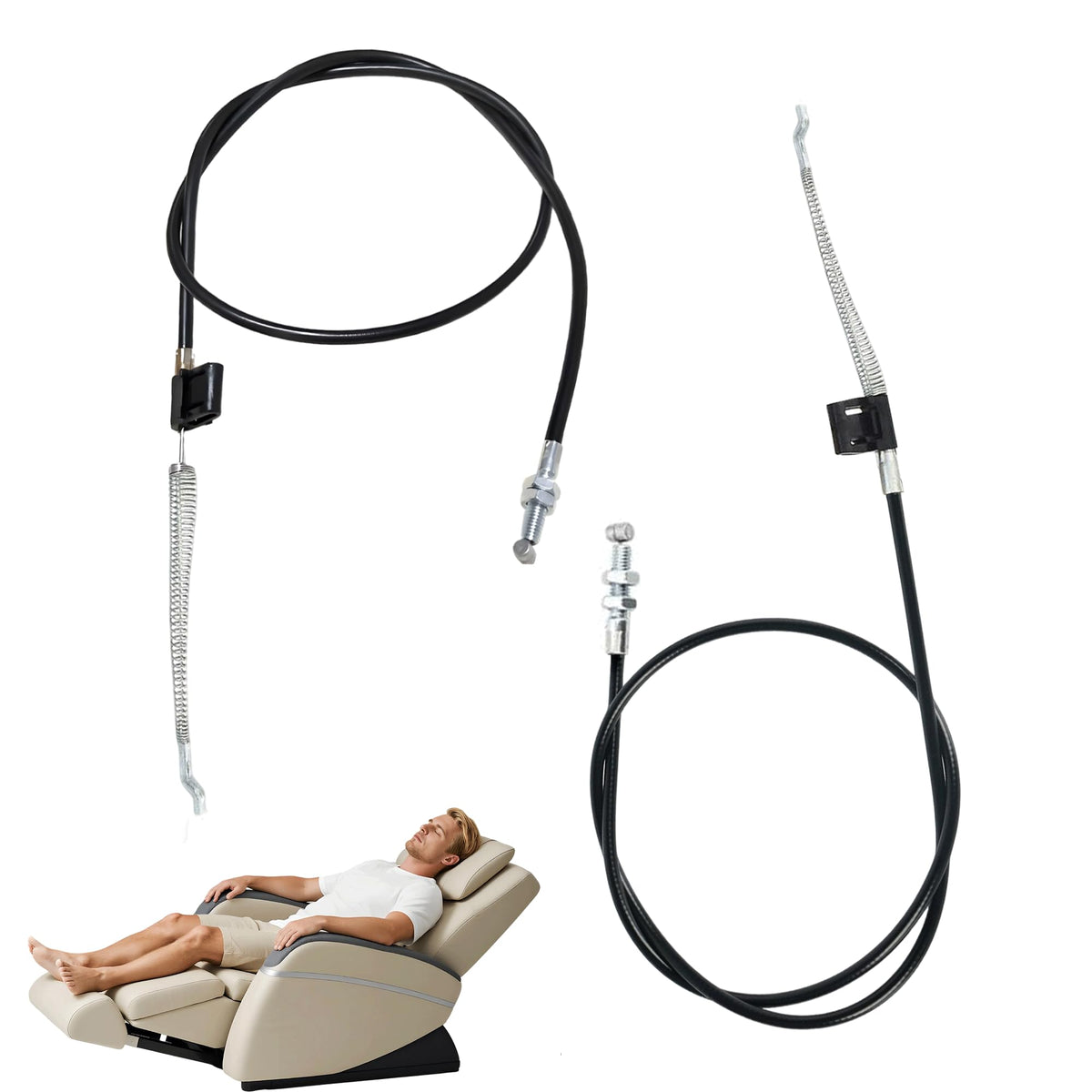 Manyugo 2PCS Recliner Chair Cable Replacement, Black