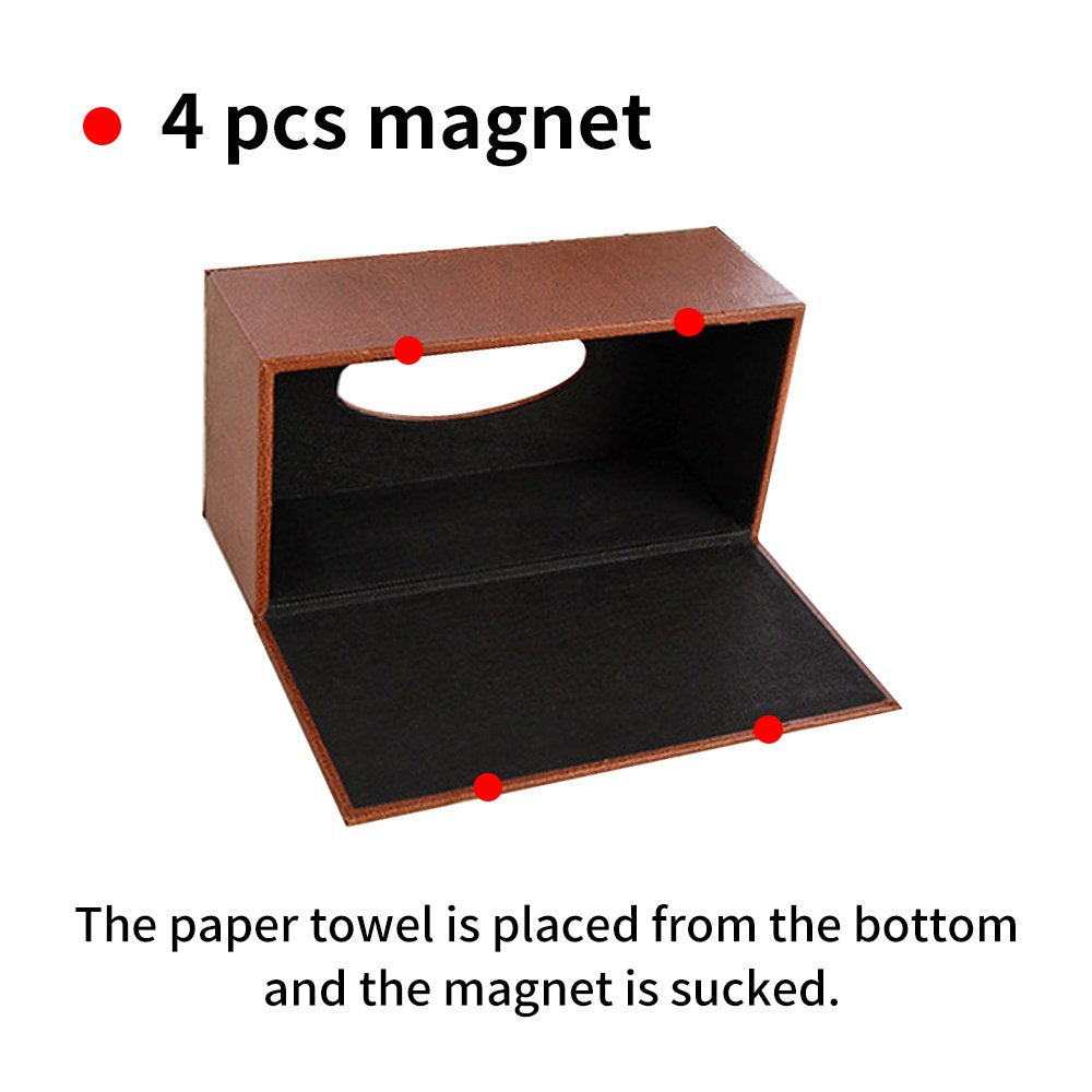 Paper Holder,Attractive Sturdy Space Tidier Case Napkin Leather Holder Car Automotive Decoration Package Content Leather Household Office Tissue Box