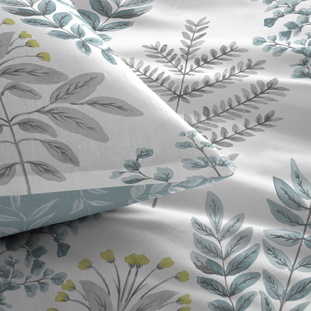 Dreams & Drapes - Emily - Easy Care Duvet Cover Set -3 pieces, King Bed Size in Duck Egg