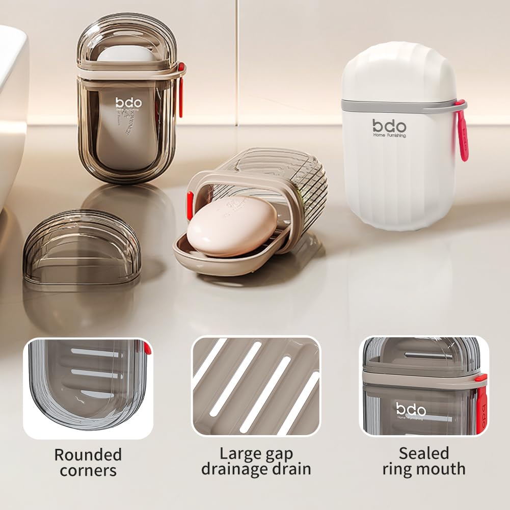 2 Pcs Travel Soap Dish with Lid, Mini Soap Case Soap Bar Leak Proof Waterproof Portable Travel Soap Box Container,Shower Soap