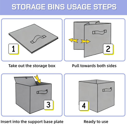 Siocok Cube Storage Boxes, 6 Pack Collapsible Fabric Storage Cube Organiser Bins with Handles