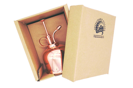 Sustainable Village Copper Indoor Plant Mister | Fine Mist Spray Bottle, Plant Sprayer Mister | Elegant Room Decor