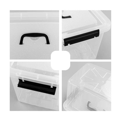 Farmoon 12 Liter Plastic Latching Storage Boxes with Lids, Clear, 6 Packs
