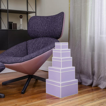 Semikolon 370098 Set of 5 storage boxes - 5 pieces - various sizes - gift boxes - lava stone grey