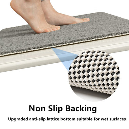 Bath Mat for Inside Shower, 40x60cm Loofah Shower Mat Non Slip Anti Mould Antibacterial Soft PVC Bath Mat for Bathroom Wet Shower Areas