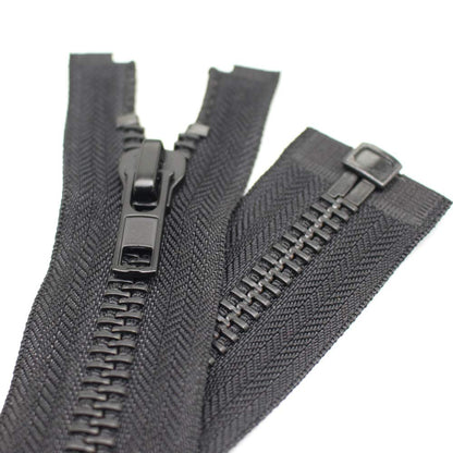 YaHoGa 38 cm #10 Large Zip Metal Zip Separable Zip for Coat, Jacket (Black)