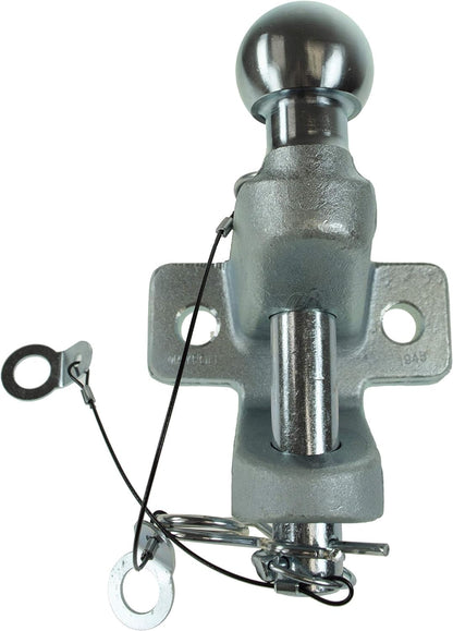 BITS4REASONS - NEW MODEL MAYPOLE 50MM SILVER SHINE & MATT TOWBALL - BALL & PIN HITCH MP84