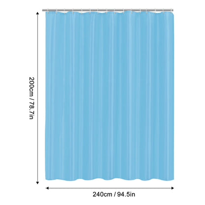 LUKDUNG 240 x 200 cm Polyester Textile Shower Curtain Anti-Mould for Bathroom, Curtain for Bathtub Shower Made of Fabric Waterproof Washable Shower