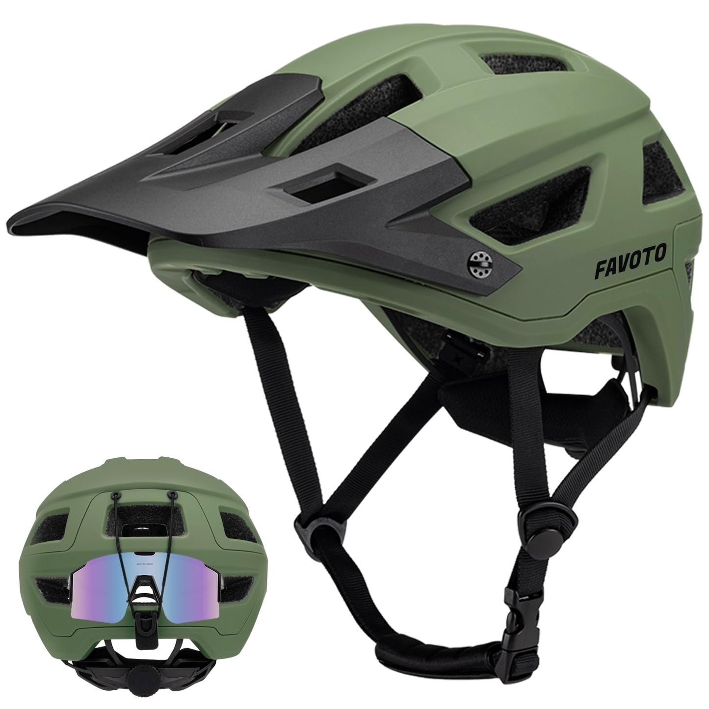 Favoto Mountain Bike Helmet Lightweight - MTB & Road Bicycle Helmet for Men Women - Adjustable Cycling Helmet for Adults Youth with CE Certificated