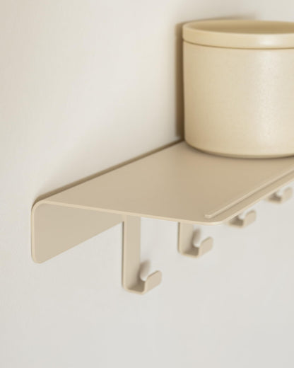 Kazai. Wall Mounted Coat Rack with Shelf 'Holmsen' | Modern Coat Hooks Wall Mounted | Hanger with Storage Shelf | Metal Hook Rack for Hallway