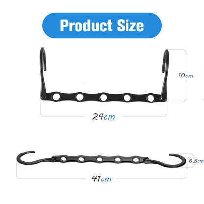 Rainberg 6pcs Magic Clothes Hangers Space Savers, Coat Hangers Space Saving, Wardrobe Space Saver Hangers. (Pack of 6, Black)