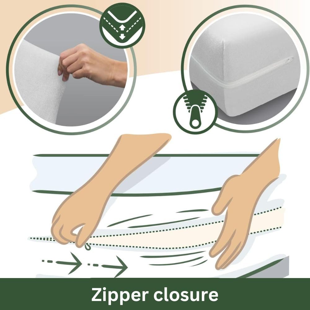 SAVEL Mattress Encasement 60x120cm Cot Size Silk Touch Zipped