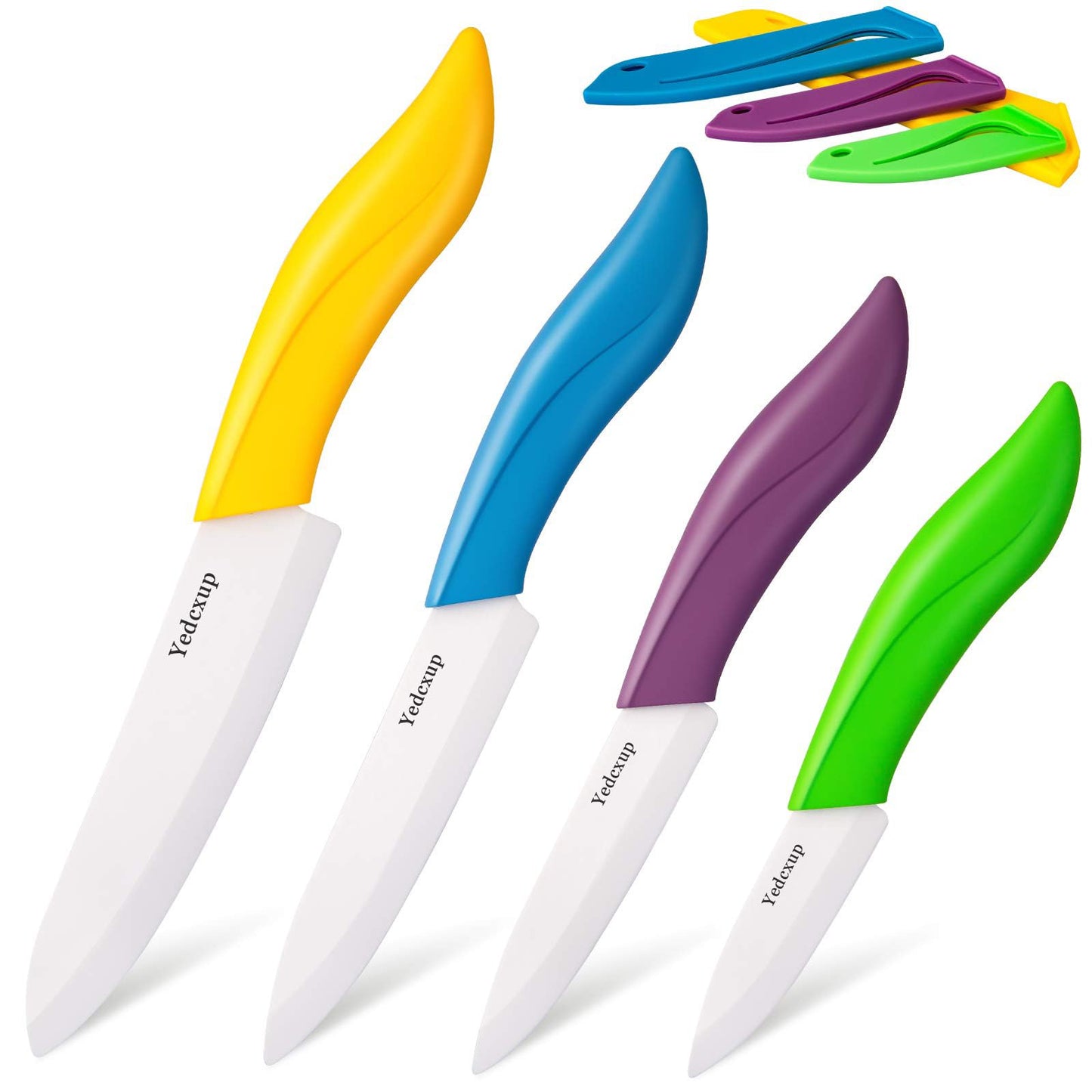 Ceramic Professional Sharp Knife Set with Cover - MultiColour, Includes 3? Paring, 4? Fruit, 5? Utility, 6? Chef Knife