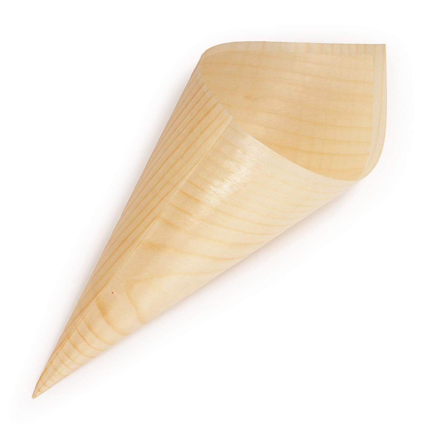 BambooMN Brand - 7.9" Tall x 3" Diameter Disposable Wood Cones - 300 Pieces