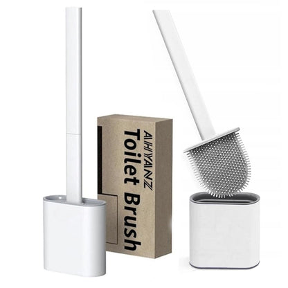 Ahyanz Toilet Brush silicone Deep Cleaner, Excellent quality, Heavy Base for No-Slip Anti-drip, Long Plastic Handle