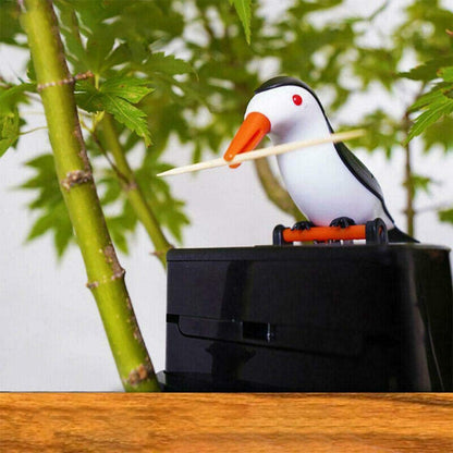 Mrisata Toothpick Dispenser, Automatic Bird Toothpick Box Bird Woodpecker Toothpick Dispenser, Table Toothpick Box Case Storage Organizer Box