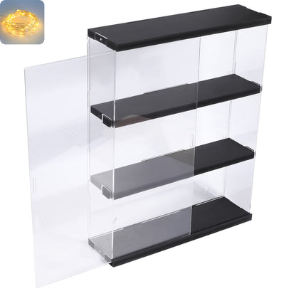 Nynelly 3 Shelf Clear Acrylic Display Case with Door - Wall Display Shelf for Models, Figures, Funko Pop, Pop Mart, Labubu, Sonny Angel, Smiski