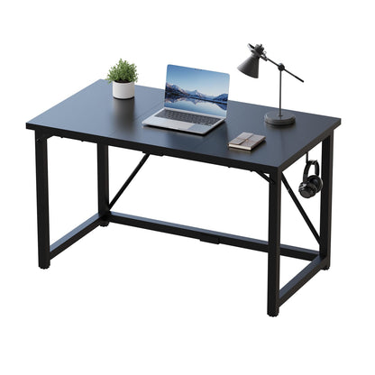 JUMMICO 120×50cm Computer Desk, Compact Home Office Writing Desk, Study Laptop Workstation for Limited Space, Quick Assembly, Metal Frame, Black