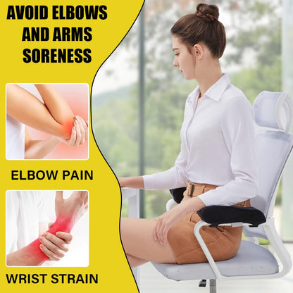 Yelvornic Ergonomic Armrest Pads, Set of 2 Office Chair Arm Rest Cover Pillows with Plush Elbow Support Cushions for Computer, Gaming and Desk Chairs