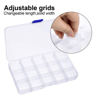 Organiser Box 2Pcs Small Craft Storage Boxes with Compartments Clear Plastic Storage Screw Box Earring Storage Containers Jewellery Box with